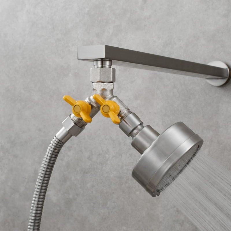 CIENCIA Shut Off Valve Brass Shower Diverter 3 Way Diverter Valve for Shower Arm, Brushed Nickel, DSF009A - Image 3